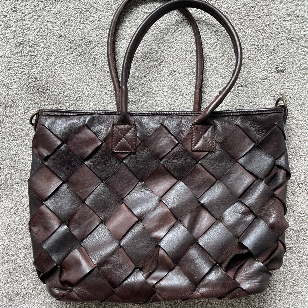 Vera Pelle Chocolate Brown Leather Tote